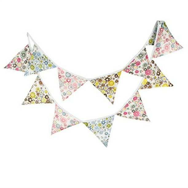 Baby Pink Outdoor & Home Decoration Birthday Party INFEI 3.2M/10.5Ft Vintage Floral Fabric Flags Bunting Banner Garlands for Wedding Baby Pink Outdoor & Home Decoration Birthday Party INFEI 3.2M/10.5Ft Vintage Floral Fabric Flags Bunting Banner Garlands for Wedding